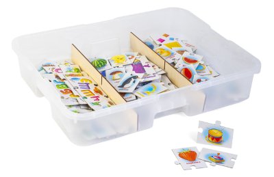 Комплект логических игр Буквы, цифры и цвета / 3 комплекта в системе хранения Игротека 7225рос галерея 2