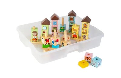 Комплект деревянных кубиков на стержне 5 видов / в системе хранения Игротека 7722рос галерея 1