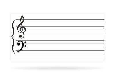 Доска магнитно-маркерная "Нотный стан и ключ"
