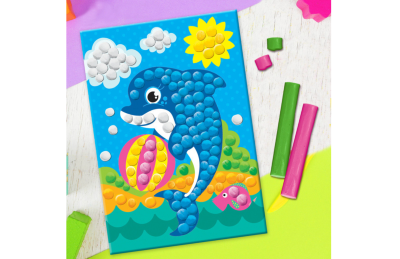 Аппликация пластилиновыми шариками "Дельфин", 3 шт