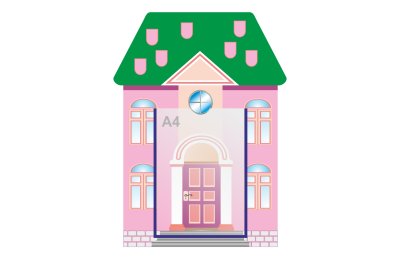 Визитная карточка "Розовый домик" 