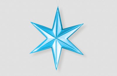 Звезда-остроконечная-синий-металлик