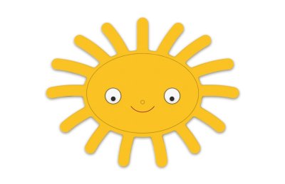 Декорация "Солнце с лучами" 103х80 см