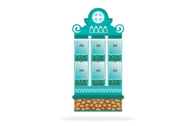 Домик-стенд бирюзовый