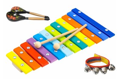 Комплект детских музыкальных инструментов №9 в системе хранения. Для средних и старших групп.