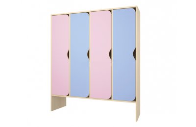 Шкаф детский для одежды с банкеткой 4 секции