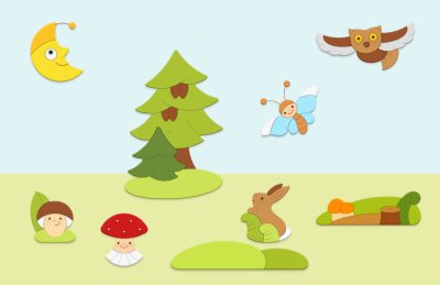 Комплект декораций "Лесная полянка"