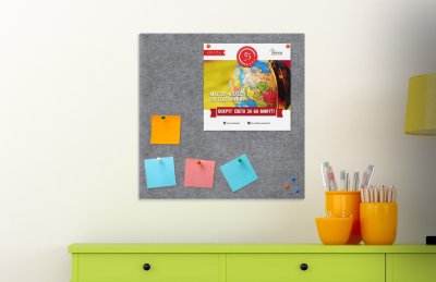 Стенд из эко-войлока 60х60 см. Серый