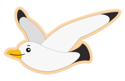 Декорация из пластика "Чайка Ричард" 52х30 см