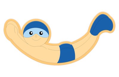 Декорация из пластика "Водолаз" 87х42 см