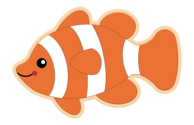 Декорация из пластика "Рыба Клоун" 46х30 см