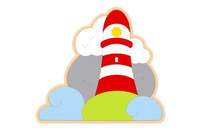 Декорация из пластика "Маяк в шторм" 81х73 см