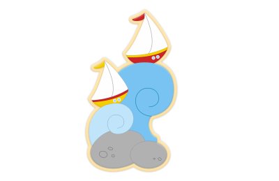 Декорация из пластика "Лодки в шторм" 50х88 см