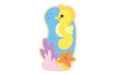 Декорация из пластика "Конек и звезды" 50х88 см