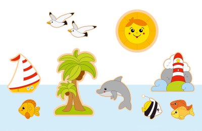 Комплект декораций из пластика "Острова"