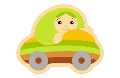 Декорация из пластика "Радужная машина" 98х78 см