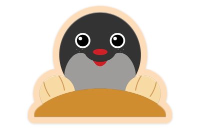 Декорация из пластика "Крот" 30х25 см