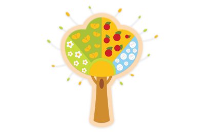 Декорация из пластика "Дерево Четыре сезона" 157х218 см