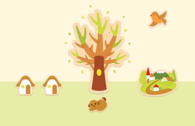 Комплект декораций из пластика "Деревушка"