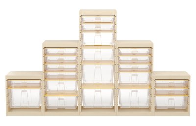 Игровой стеллаж 5 секций с комплектом контейнеров