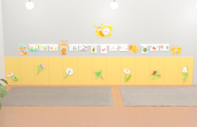 Композиция настенных панелей с декором и магнитными панелями "На лугу"