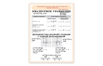 Виниловый плакат "Квадратное уравнение"