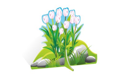 Декорация для утренников "Белые тюльпаны"