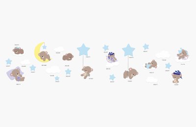 Комплект декораций для спальни "Мишки" 9 метров 50810 галерея 1