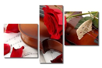Мудульная картина "Алая роза на скрипке" 16918 галерея 1