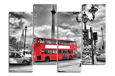 Модульная картина "Двухэтажный автобус" 17219 галерея 1