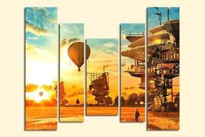 Модульные картины "На воздушном шаре" 17320 галерея 1