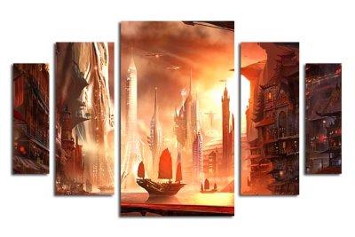 Модульная картина "Фантастический город" 17327 галерея 1