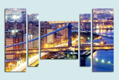 Модульная картина "Ночной город" 17349 галерея 1