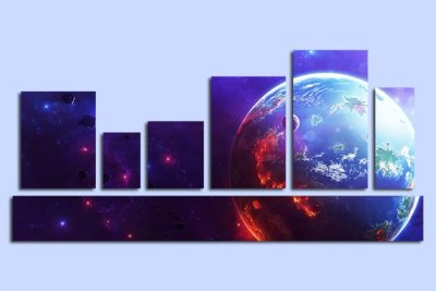 Модульная картина "Горящая планета" 17363 галерея 1