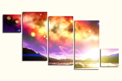 Модульная картина "Северное сияние" 17378 галерея 1