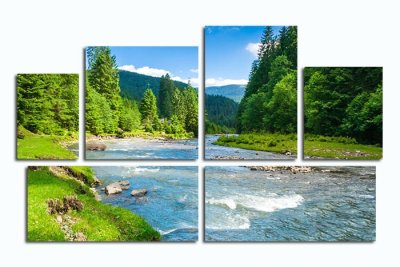 Модульная картина "Речные пороги" 17413 галерея 1