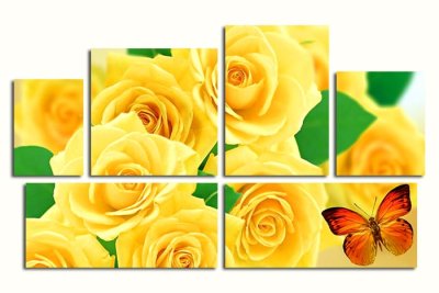 Модульная картина "Желтые розы" 17422 галерея 1