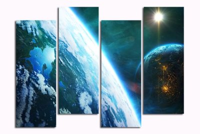 Модульная картина "Космическое взаимодействие" 17503 галерея 1