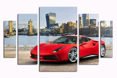 Модульная картина "Красный автомобиль" 17507 галерея 1