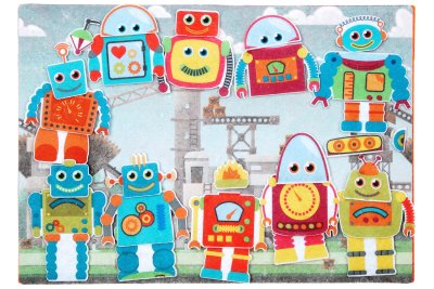 Робот-конструктор с игровым полем фетр