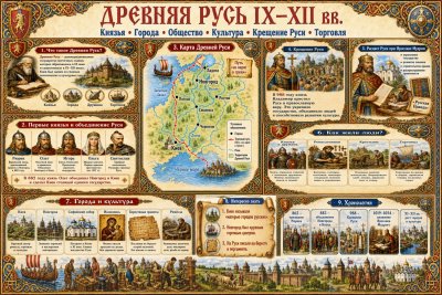Учебный стенд для школы «Древняя Русь IX–XII вв.»