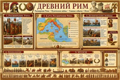 Учебный стенд для школы «Древний Рим. Расширение Рима. Пунические войны»