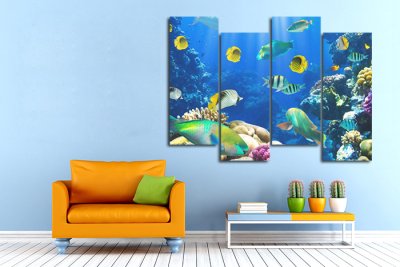 Модульная картина "Удивительный подводный мир"