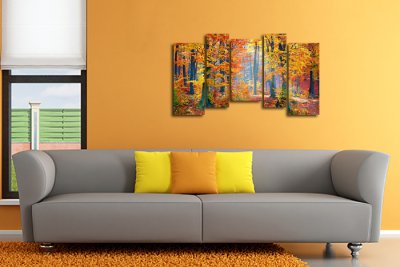 Модульная картина "Осенний лес"