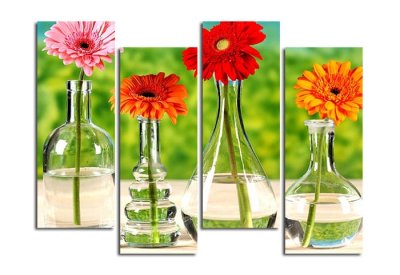 Модульная картина "Герберы в оригинальных вазочках" 17014 галерея 1