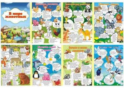 Папка-передвижка двусторонняя "В мире животных"