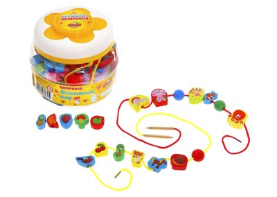 Шнуровка в банке "Изучаем животный мир", 60 элементов