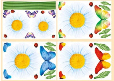 Декоративные наклейки Крупные ромашки (4 шт.)