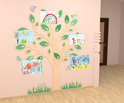 Демонстрационная система "Дерево" с прищепками для рисунков 40533 галерея 1