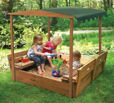 Песочница деревянная с навесом и лавочками 4 11423 галерея 1